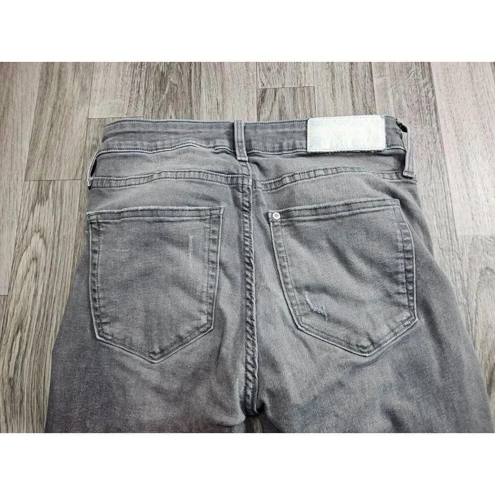 (3/$35) &Denim By H&M Size 28‎ Skinny Ankle Regular Waist Distressed Grey Jeans